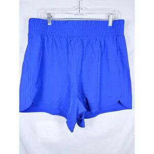 Adidas Pacer Shorts Women XL 5" High Rise Blue Running Training Gym